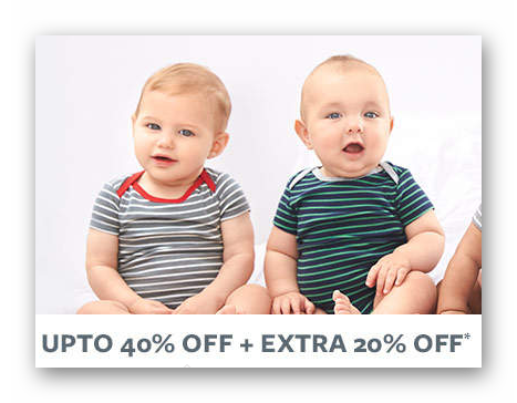 Upto 40%Off + Extra 20%OFF* on Entire Carter Upto 40%Off + Extra 20%OFF* on Entire Carter