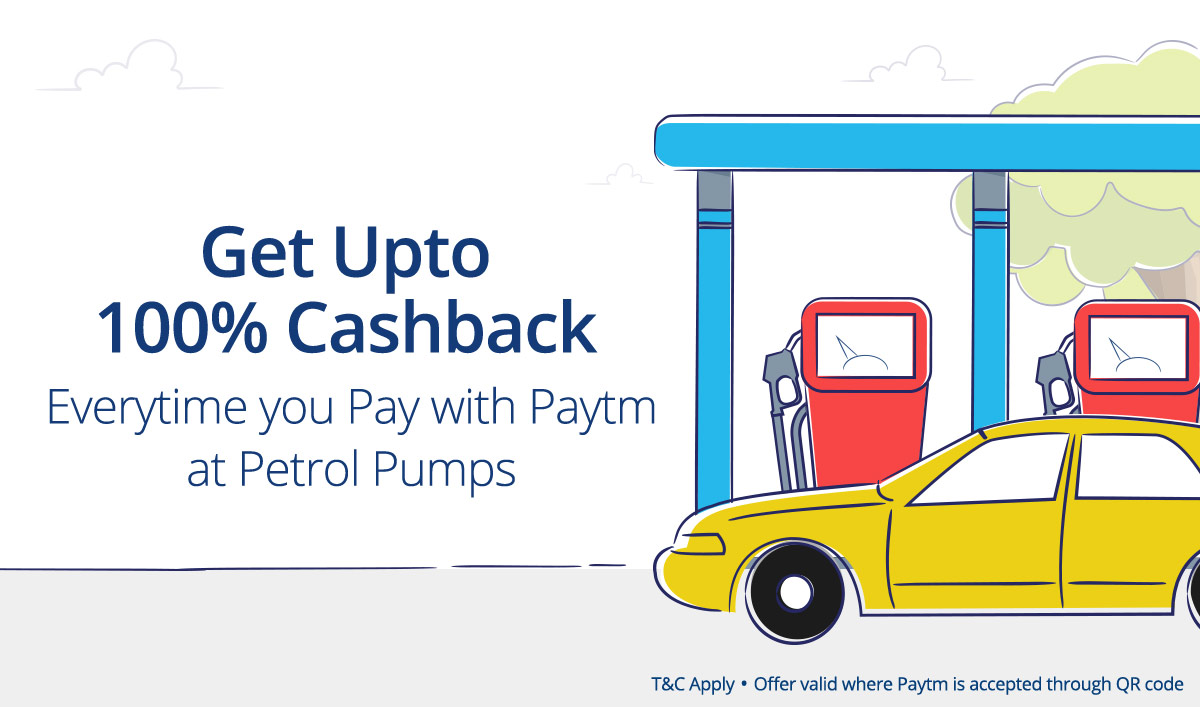 Pay with Paytm at Petrol pumps & GET Assured 100%Cashback Pay with Paytm at Petrol pumps & GET Assured 100%Cashback discount offer