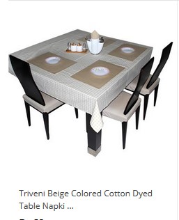 Triveni Cotton Table Napkin – Set of 4 at FLAT 60%OFF + Extra 30%Cashback Triveni Cotton Table Napkin – Set of 4 at FLAT 60%OFF + Extra 30%Cashback discount offer