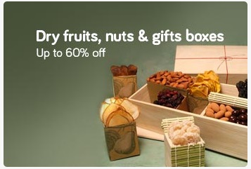 Get Upto 60%off on Dry fruits, Nuts and Gift Boxes Get Upto 60%off on Dry fruits, Nuts and Gift Boxes discount offer