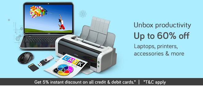 Get Upto 60%OFF on Laptops, Printers & Accessories !!! Get Upto 60%OFF on Laptops, Printers & Accessories !!! discount offer