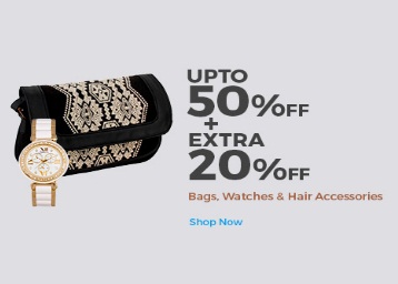 Bags, Watches & More Upto 50%OFF + Extra 20%OFF Bags, Watches & More Upto 50%OFF + Extra 20%OFF discount offer