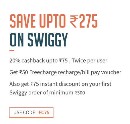 Freecharge new sale user offer 75