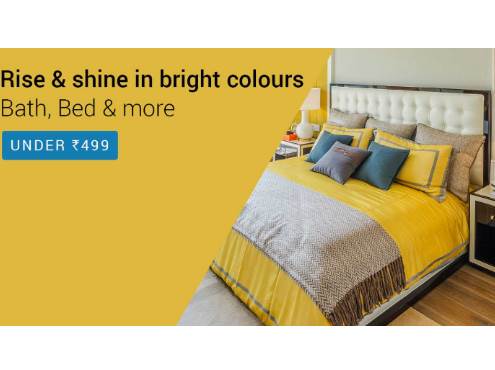 Bath, Bed and More Home Furnishing Range All Under Rs. 499 Bath, Bed and More Home Furnishing Range All Under Rs. 499 discount offer