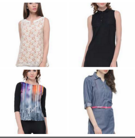 Buy Womens top (sleeves + sleeveless) at upto 60% off + 20% off + Free ...