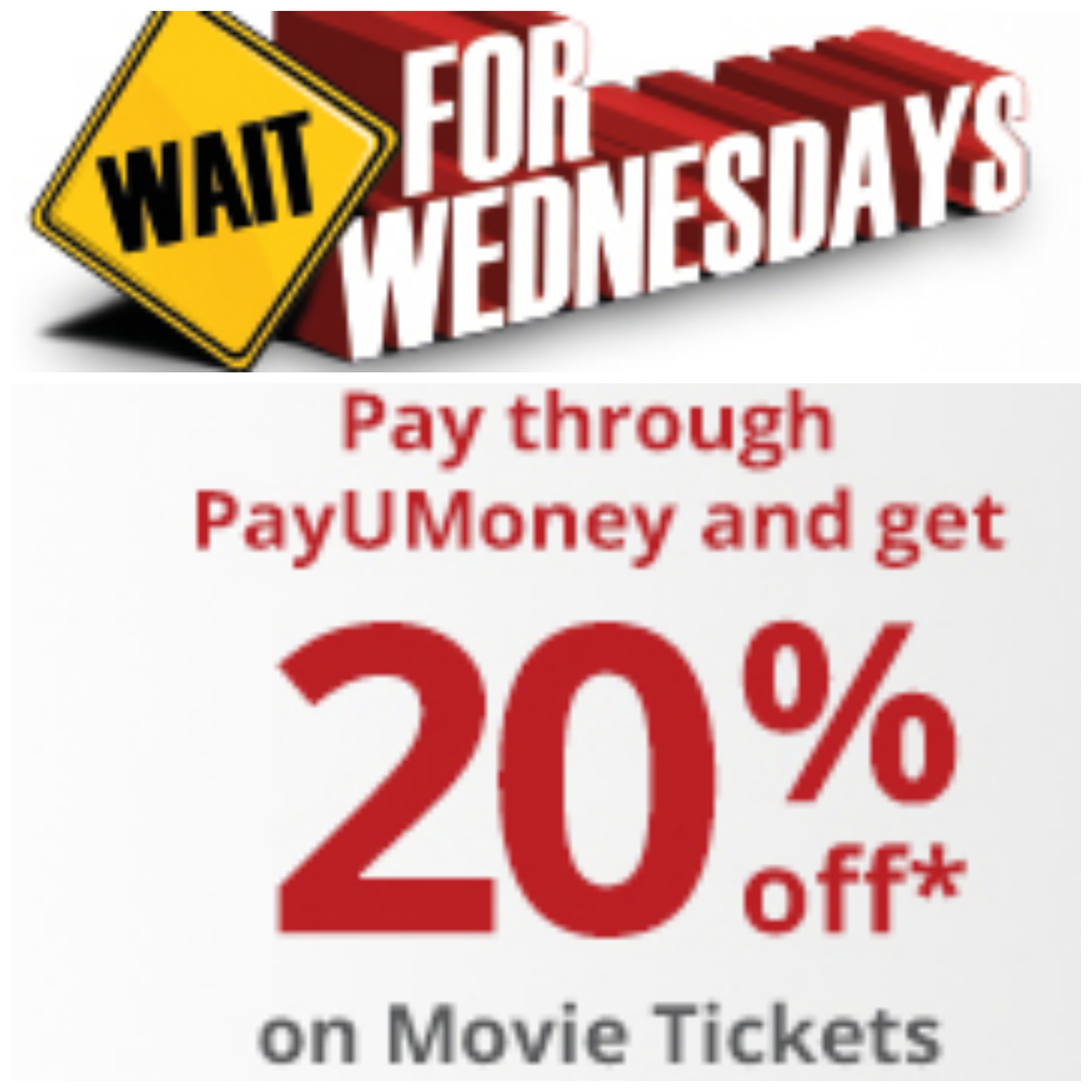 Wednesday Offer Flat 20 Off on Movie Tickets at