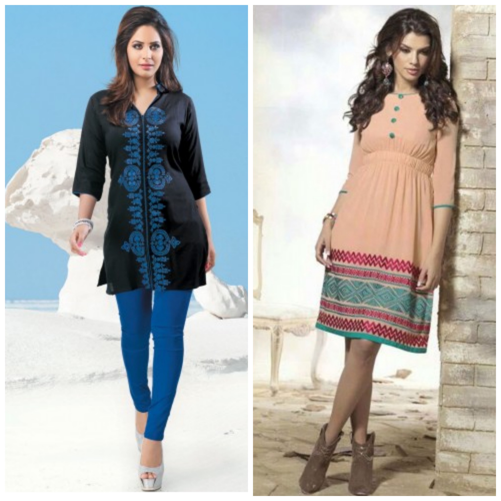 BUY ONLINE EMBROIDERED KURTI CATALOGUES OF SURAT AT WHOLESALE PRICE