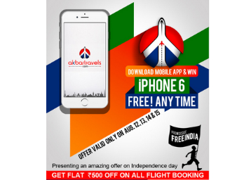 Akbar travels App - Flat 500 Off On All Flight Bookings at