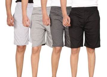 Swaggy Solid Mens Short Combo of 4 at 