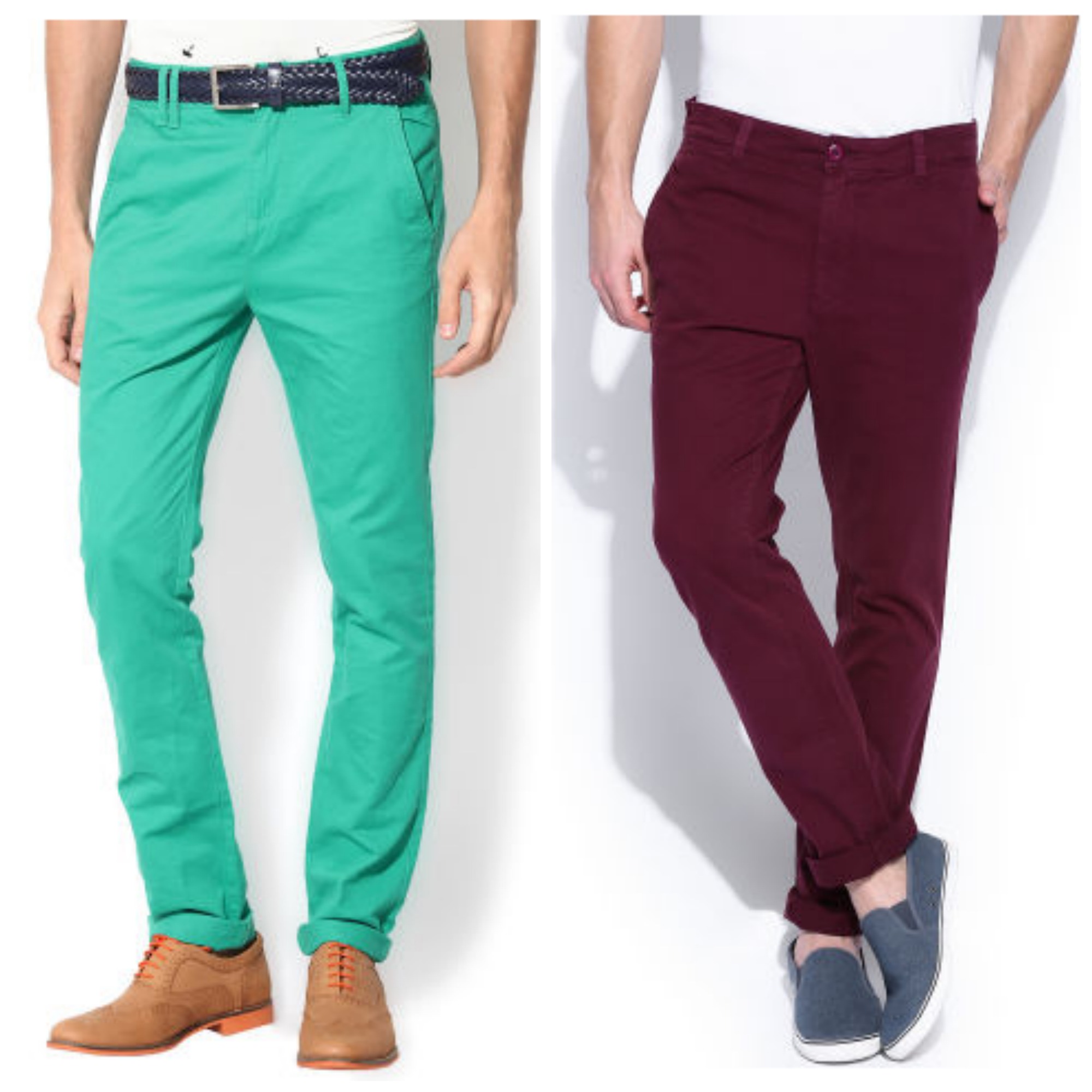Buy Branded Men Slim Fit Trousers Minimum 60% Off