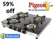 Flat 59% Off Pigeon Ultra Glass (4 Burners) at Rs. 2999 + FREE Shipping
