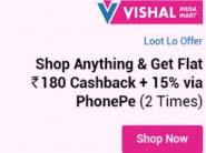 Flat Rs. 180 Cashback:- 15% Via PhonePe 2 Times[Bras at Loot Discount]