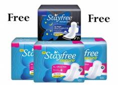 Stayfree Ultra Thin Pads - 10 Pads [Pack Of 3] + 7 Pads Free at Rs. 96