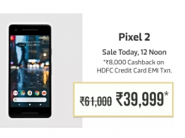Sale Live at 12 P.M. - Google Pixel 2 at Just Rs. 39999 Or Lower