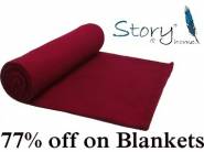 Winter Bash : 77% Off Story@Home Plain Double Blanket at Just Rs.229