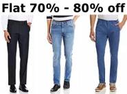 Mega Discounts - Top Brands Trousers at Flat 70-80% From Rs. 299 + Free Shipping
