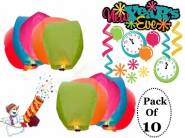 New Year Special - Skycandle Multicolour Set Of 10 Sky Lantern at just Rs.324