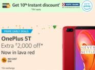 Rs. 2000 on Exchange:- OnePlus 5T [8 GB + 128 GB] + 10% Bank offer