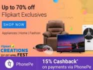 Flipkart Creations Fest : Upto 70% off + Extra 15% Cashback