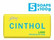Cinthol Lime Soap 100g (Pack of 4) with 1 Free Soap At Rs.95