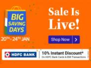 Live Now For All - Flipkart Big Saving Days Sale [ 10% HDFC Off + FKM Cashback ]