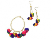 LOOT LO : FREE Multicolor Boho Pom Pom Bracelet & Earrings Set Worth Rs. 299 