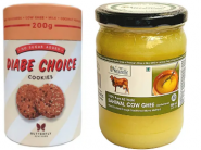  LOOT LO - Diabe Choice Cookies + Farm Naturelle -100% Pure Cow Ghee - 500ml At Just Rs. 375 !!