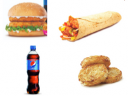 Lunch Treat: Burger + Wrap + Pepsi + Hash Browns At Rs.9
