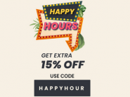 Happy Hours - Extra 15% Sitewide + 100% FKM Cashback 
