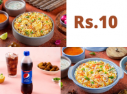 2 Veg Biryani With Pepsi At Just Rs.10 + Free Delivery