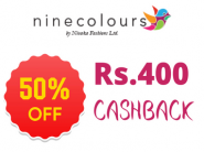 Ninecolours Fashion Sale - Flat 50% Off Sitewide + Rs.400 FKM CB