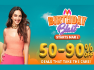 Myntra Birthday Blast - Up To 90% Off + Flat Rs.150 FKM CB !!