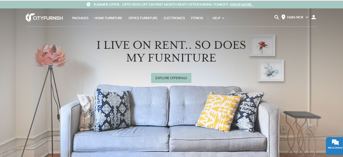 Top 5 sites To Rent Furniture Online In India