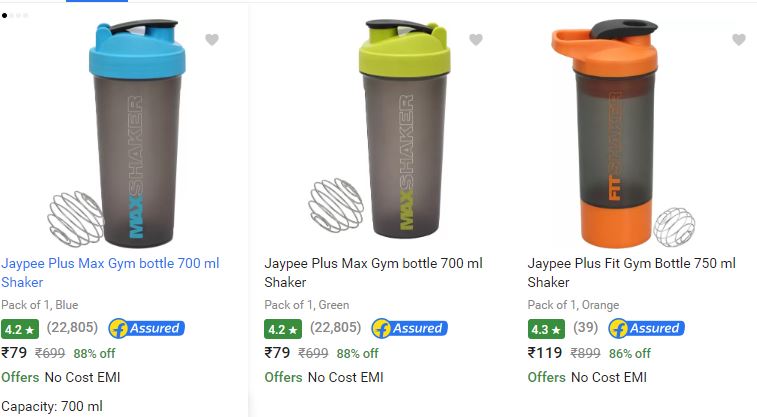 Jaypee Plus Max Gym bottle 700 ml Shaker - Buy Jaypee Plus Max Gym