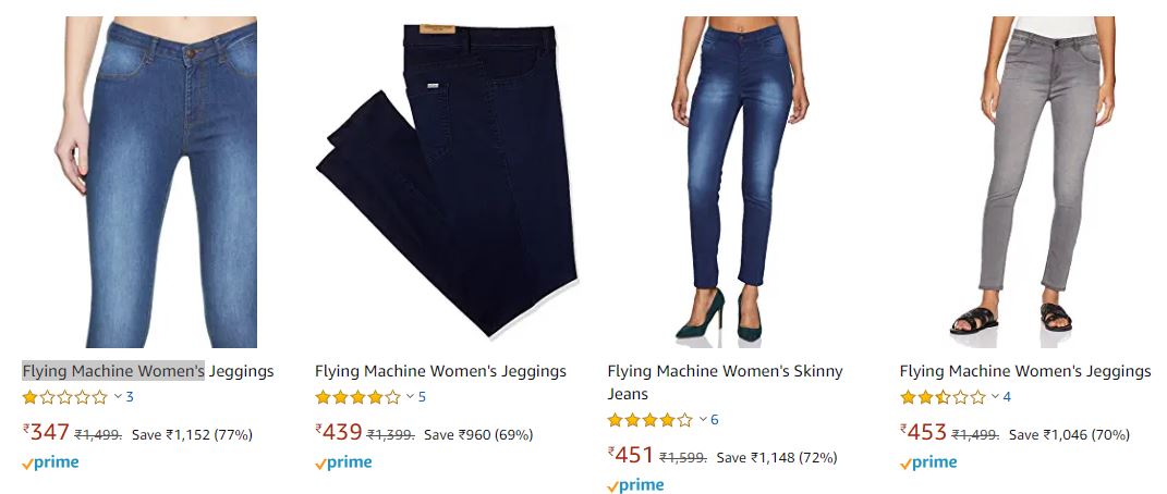 Flying Machine Women's Jeans Up to 77% Off