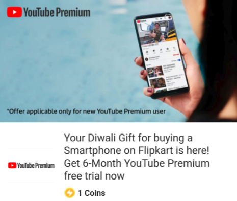 Flipkart YouTube Premium Offer - Get Free 6 Month Subscription