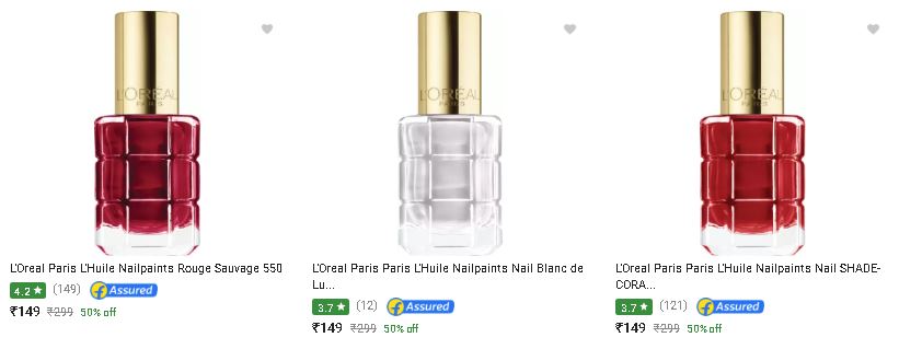 Min 50% Off On Top Brand Beauty Products From Rs. 149 [ L'Oreal Paris,  Lakme and More ]