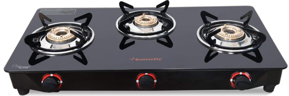 Butterfly Smart Glass 3-burner Gas Stove