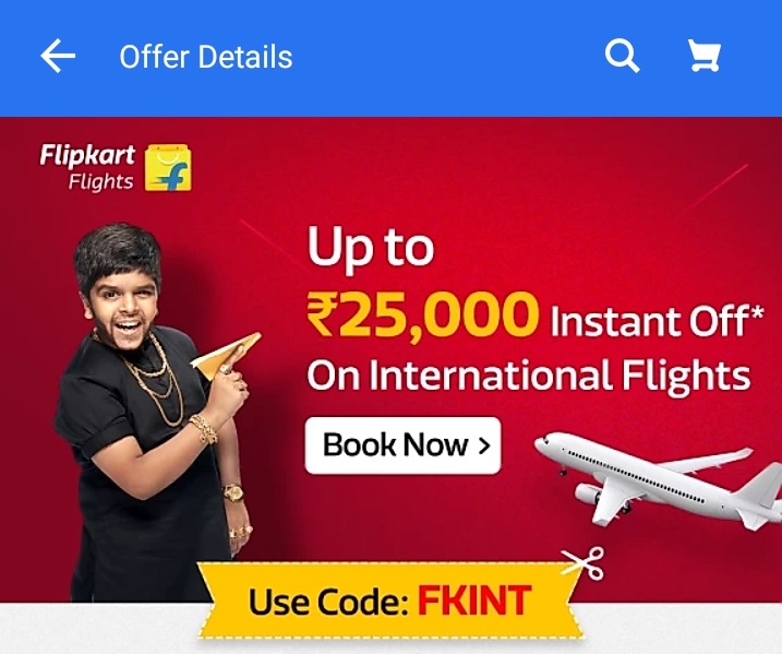 Flipkart Flight Booking Offer - Up to Rs. 25,000 Off on Flight Booking