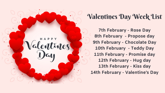 Valentine Day Week List