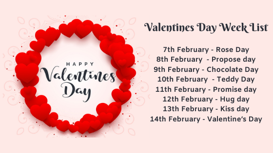 Valentine Day Week List 2023 - Date And Schedule For February