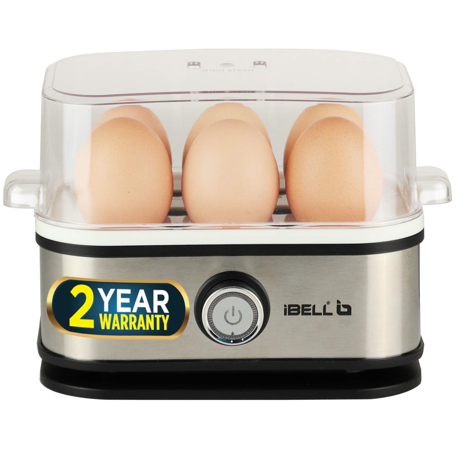 iBELL EG006Y 6 Egg Boiler with Egg Tray, 210Watt