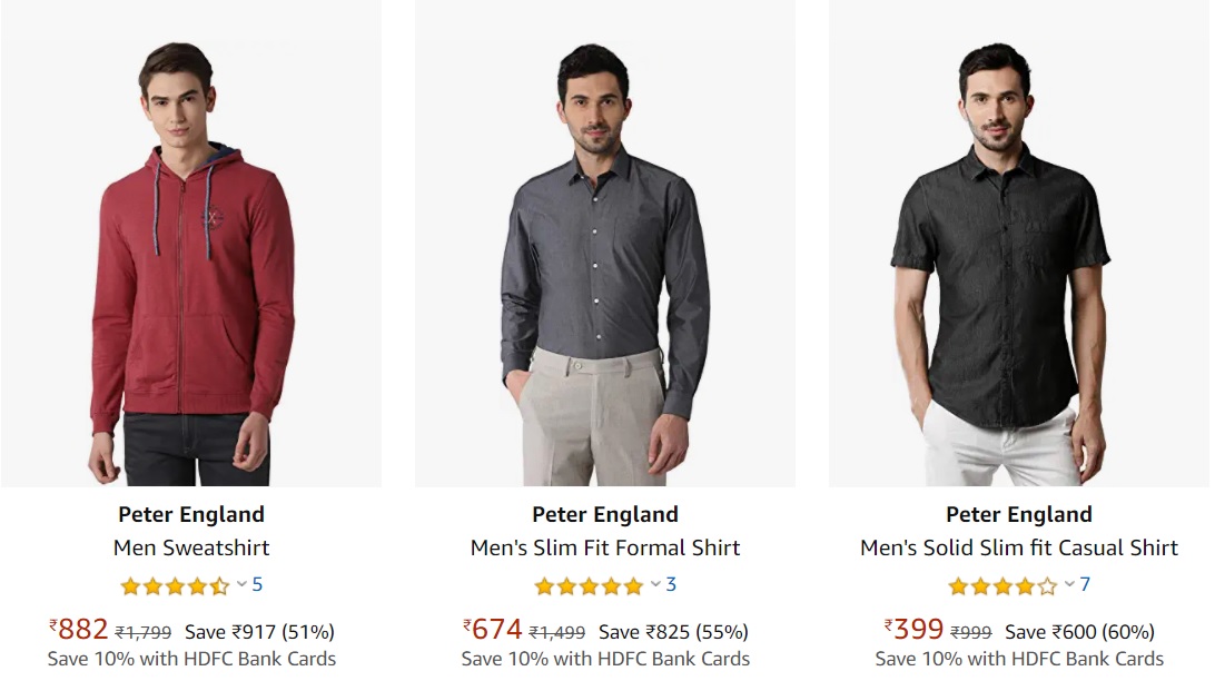 Min 50 Off Peter England Men's Wear From Rs. 239