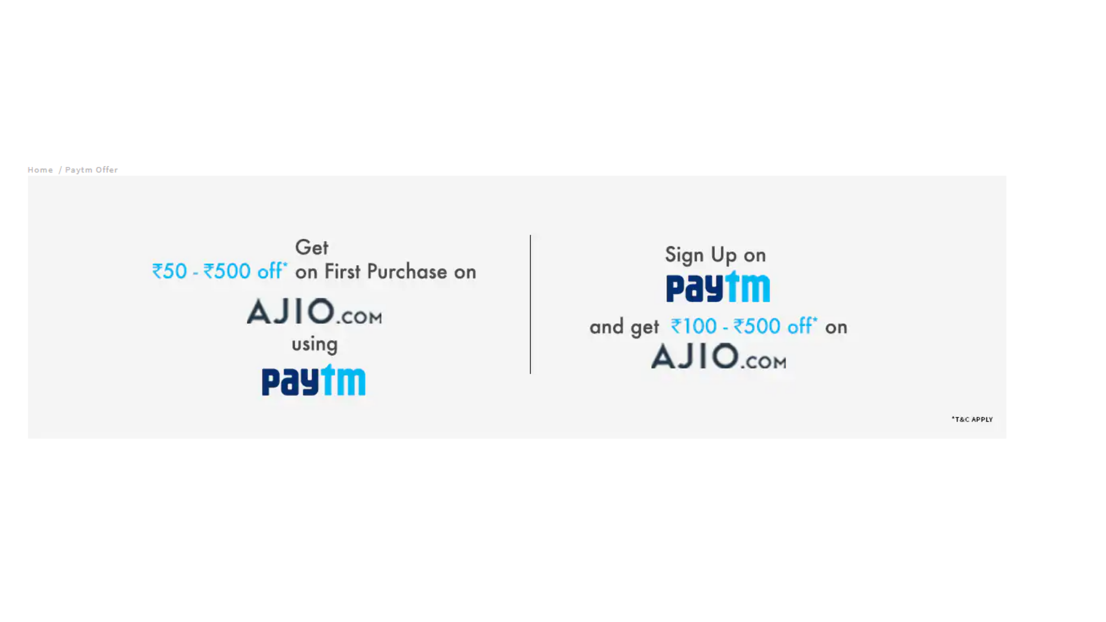 Paytm Ajio Offer 2020: Get 50-500 Off on First Purchase 