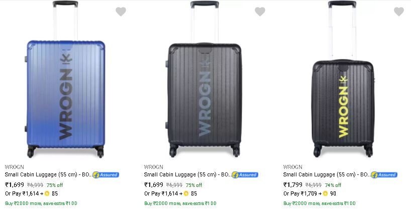 Wrogn Hard Side Cabin Suitcases From Rs 