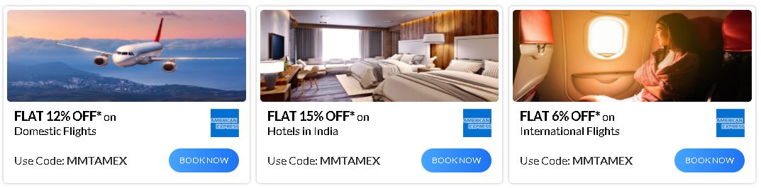 Up to 50% off on Hotel Booking Via American Express Cards at