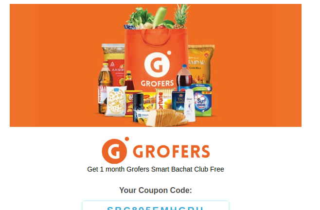 Grofers new promo store code