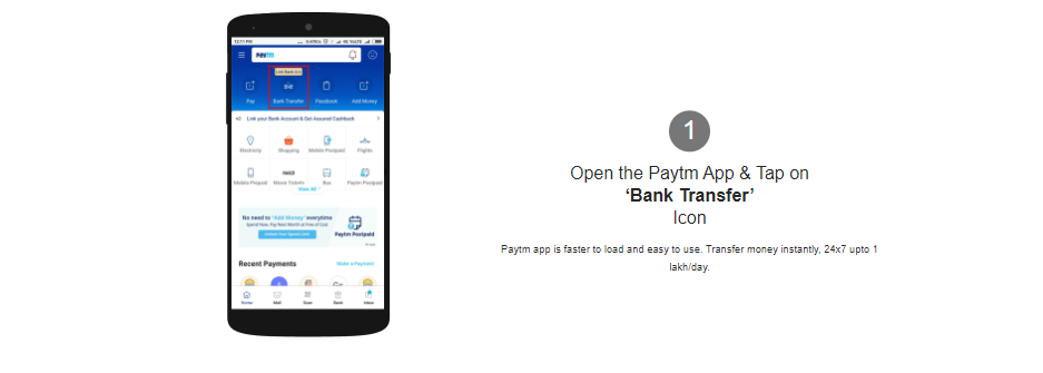 Open the Paytm App