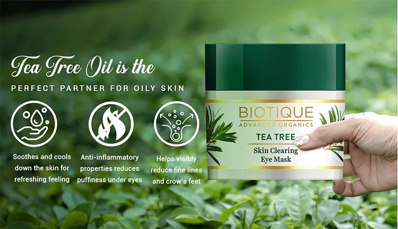 बायोटीक एडवांस्ड ऑर्गेनिक टी ट्री स्किन क्लीयरिंग आई मास्क [Biotique Advanced Organics - Tea Tree Skin Clearing Eye Mask]