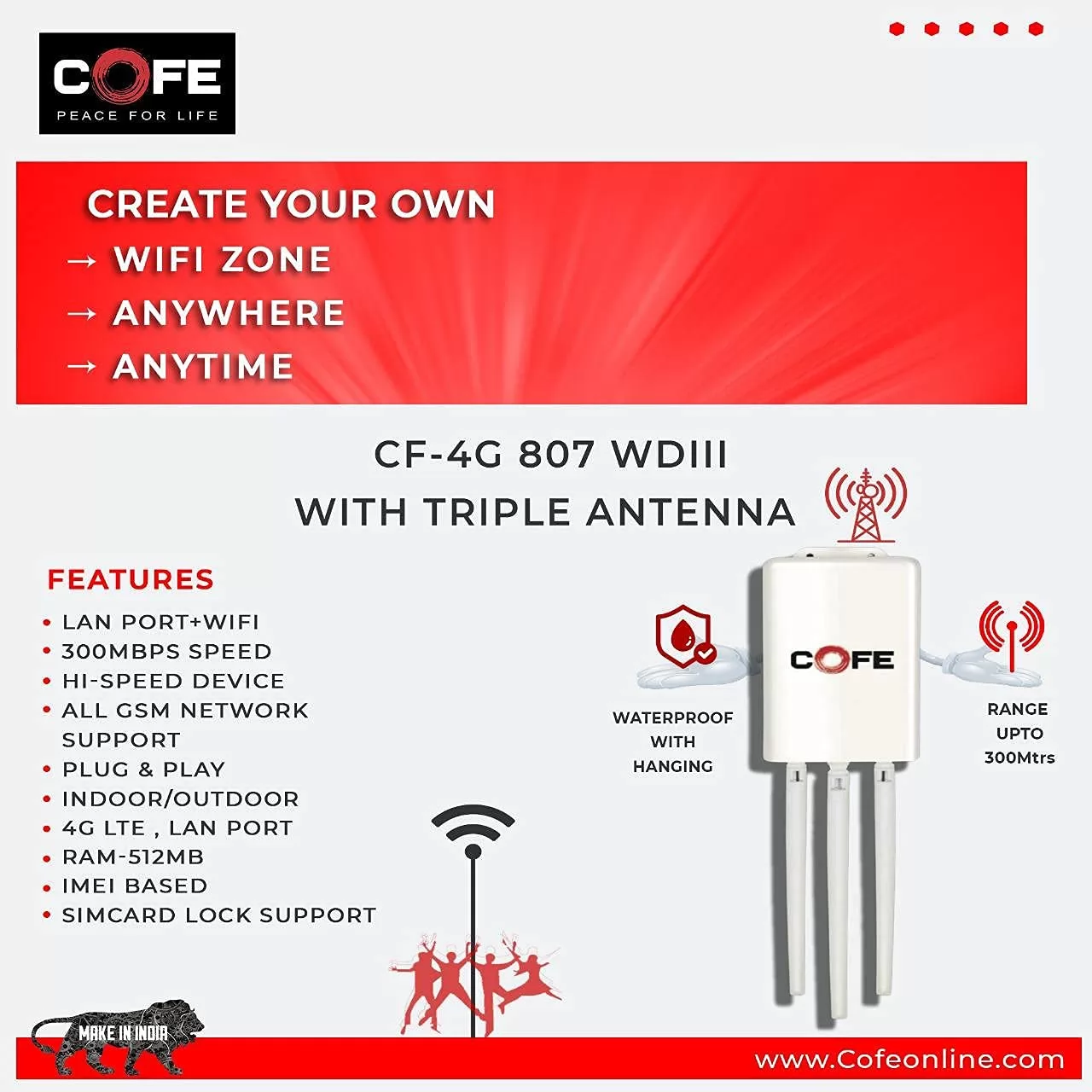 COFE CF-4G WDiii 4G Sim Wi-Fi Router